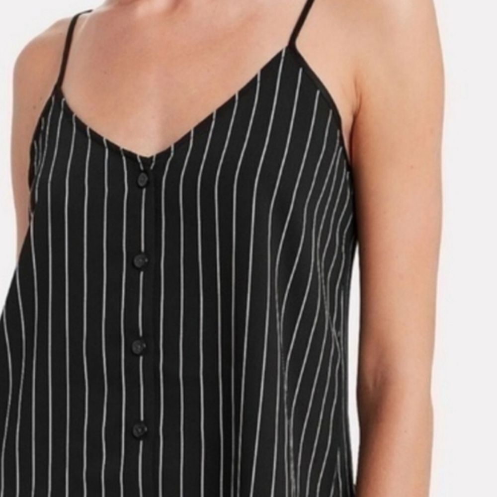 ATM Anthony Thomas Melillo Black White Striped Bax Cami Tank XS
